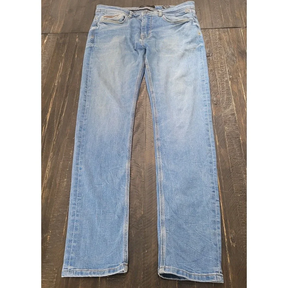 Zara Men's Premium Denim Slim Jeans Light Wash 32x30 Casual
